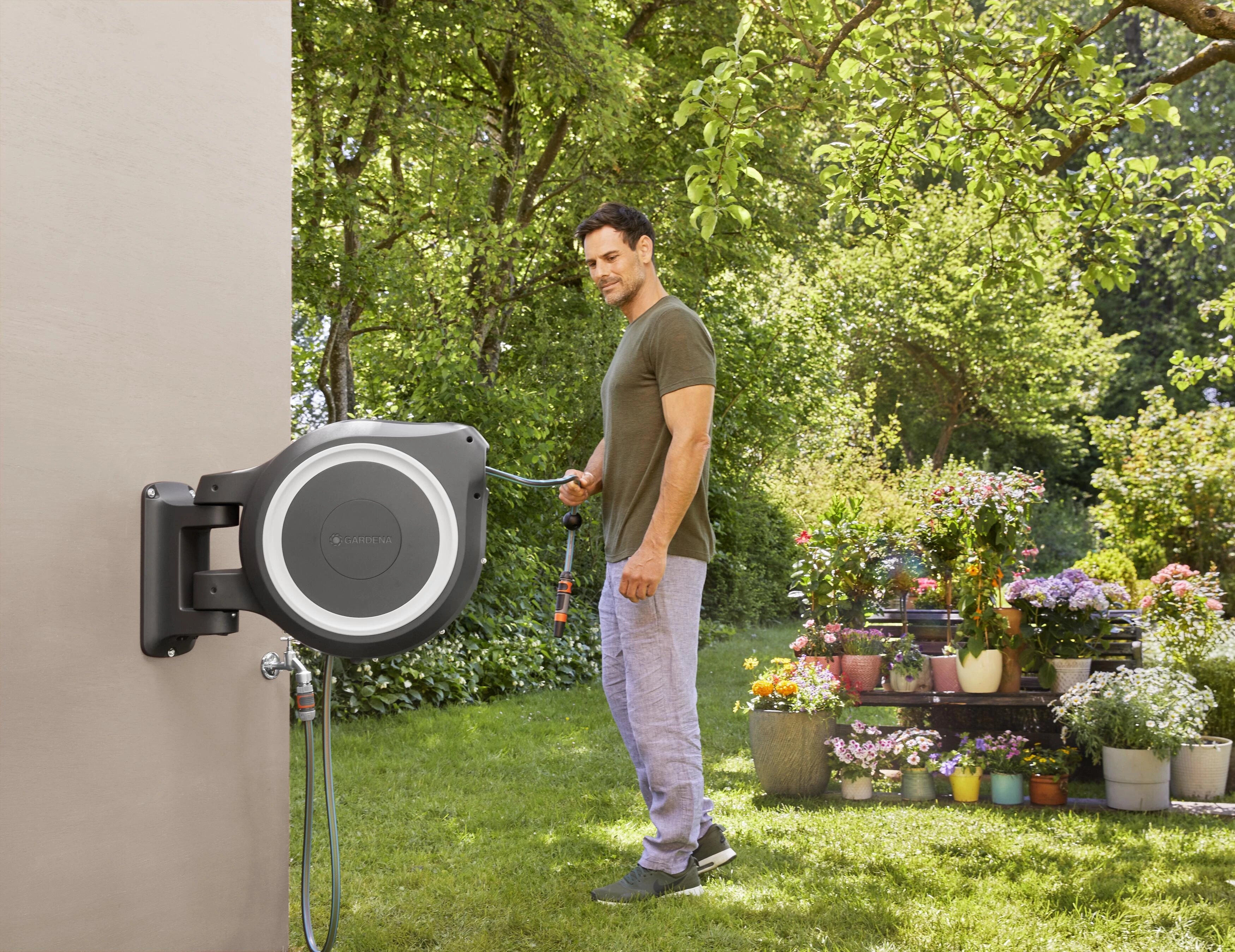 Ritė su žarna Gardena 25m RollUp M/L 9704736-01