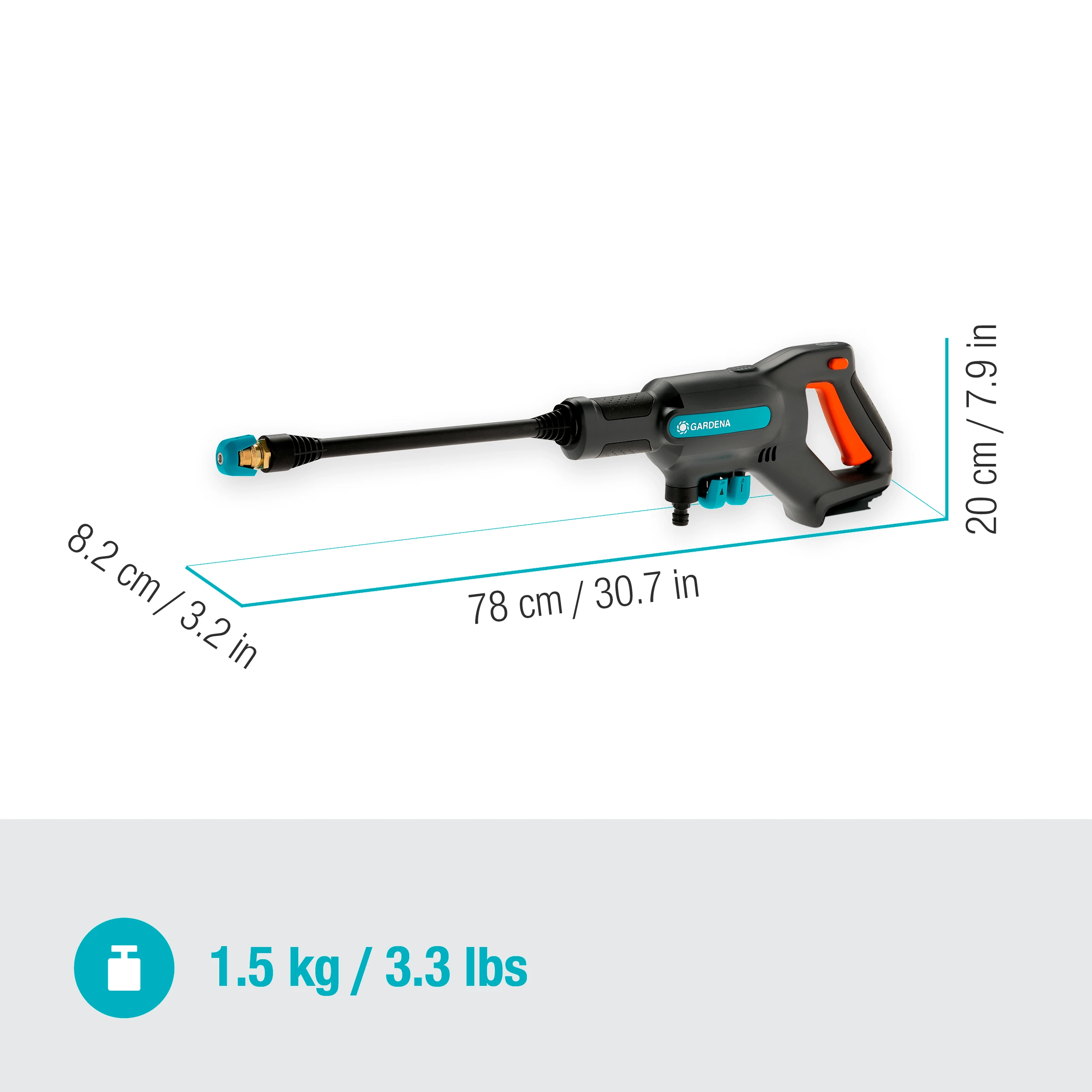 Gardena Vidutinio slėgio akumuliatorinė plovykla „AquaClean 24 / 18V P4A“ solo, 14800-55