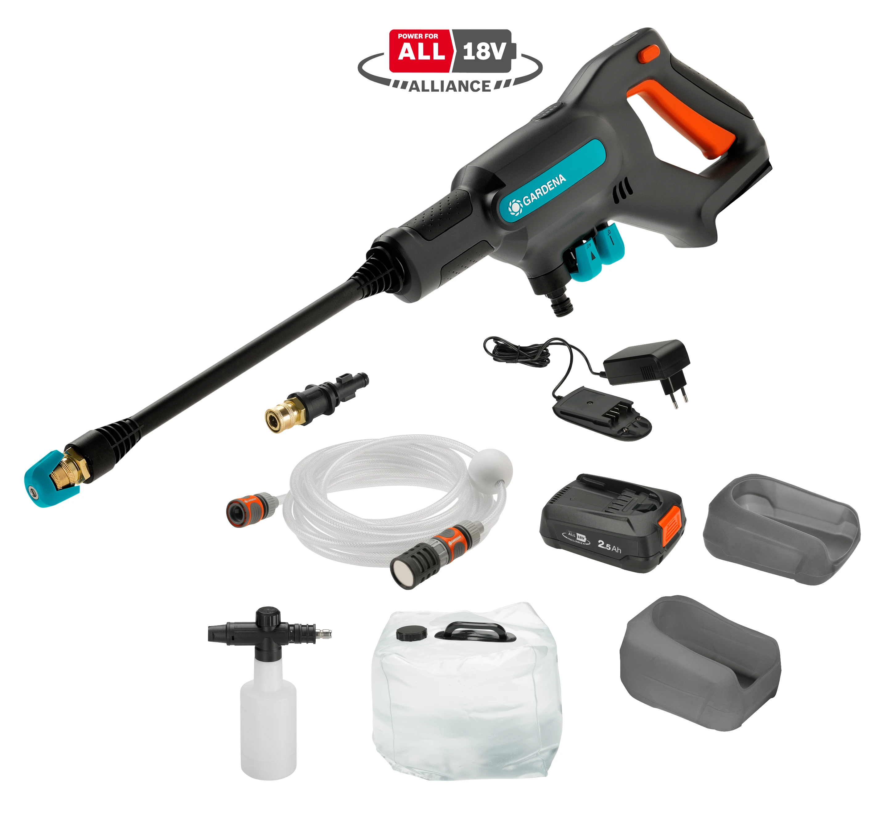 Gardena AquaClean 24/18V P4A pilnas priedų komplektas