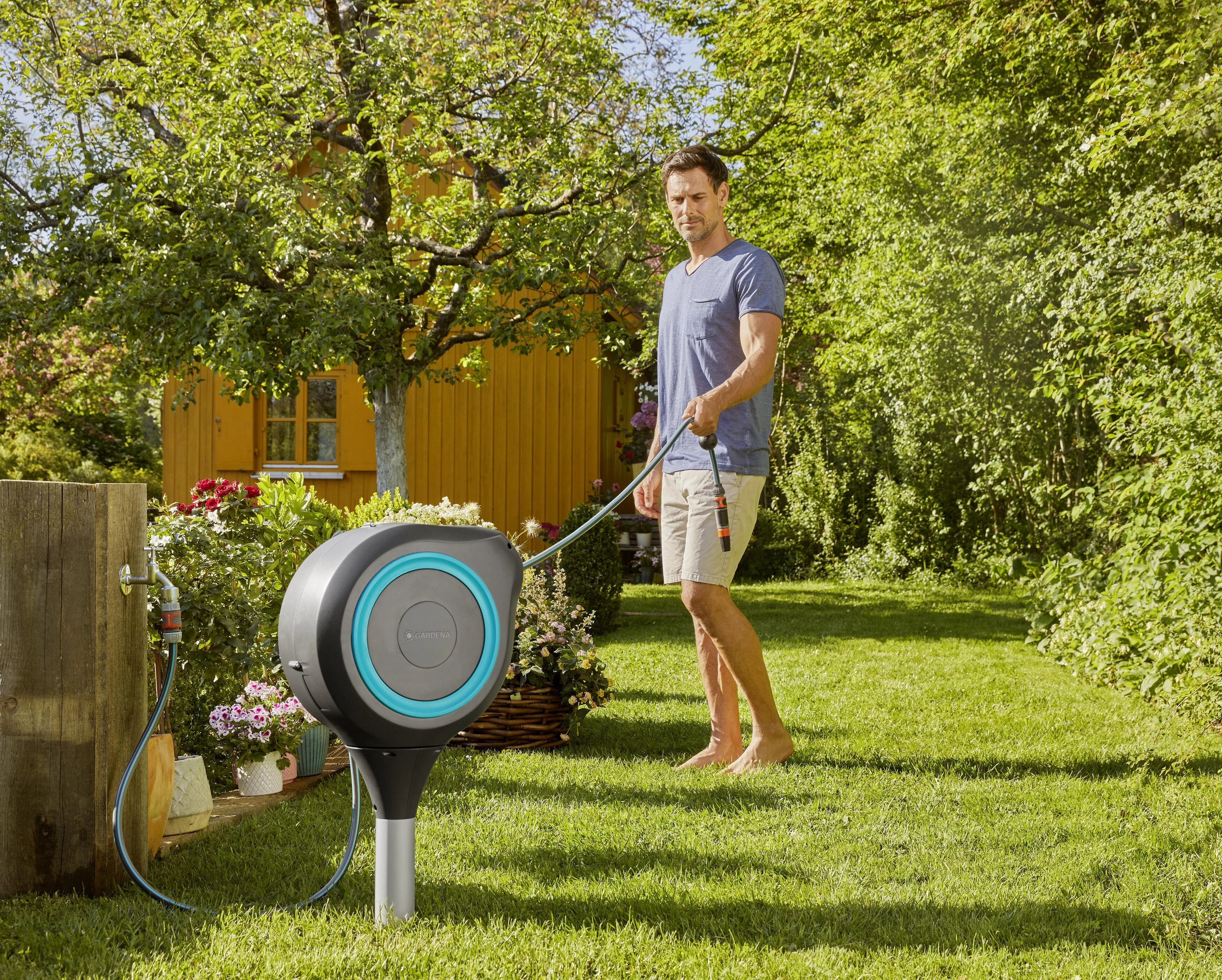 Gardena savaime susivyniojanti žarnos ritė "Rollup M" 20m, 11 mm