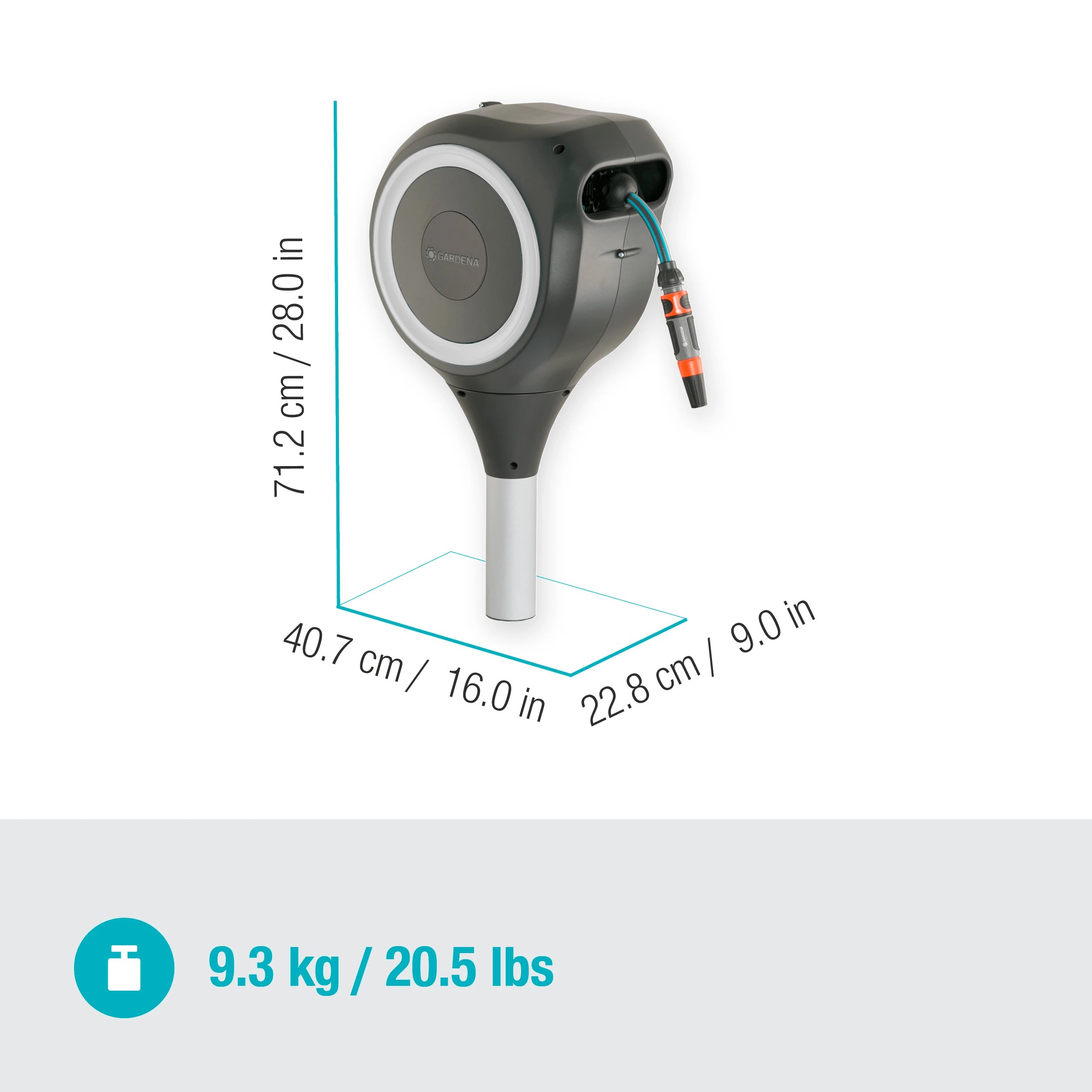 Gardena Žarnos ritė su žarna "Rollup M", 20m, 11mm