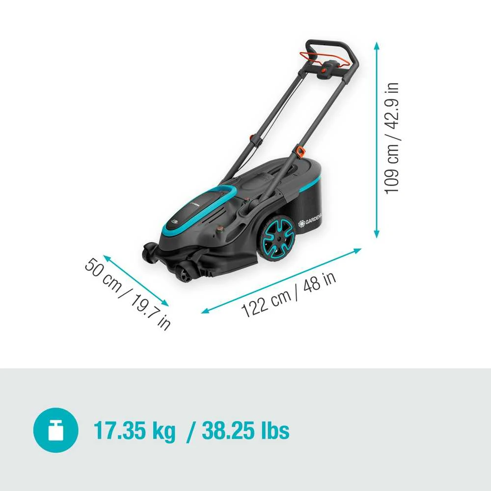 Gardena PowerMax Duo 46/36V Dual-Blade akumuliatorinės vejapjovės komplektas su P4A baterija