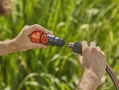 Gardena "Profi Maxi-Flow" sistemos 19 mm (3/4") žarnos jungtis su reguliavimo ventiliu