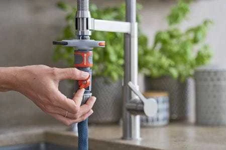 Gardena Tekstilinės žarnos Liano™ 10 m su čiaupų jungtimi vidaus čiaupams rinkinys