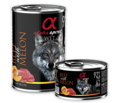 ALPHA SPIRIT WET konservas šunims jautiena su melionais 400g