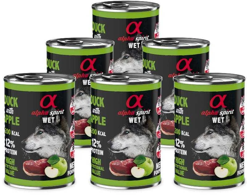 ALPHA SPIRIT WET konservas su antiena ir žaliais obuoliais 400g 6vnt