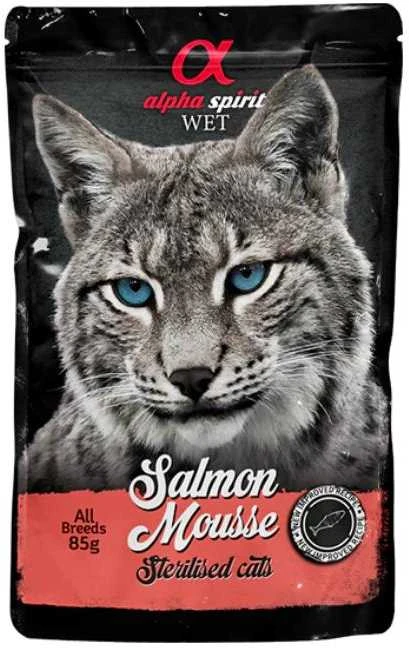 ALPHA SPIRIT WET putėsiai katėms su lašiša 85g 6vnt