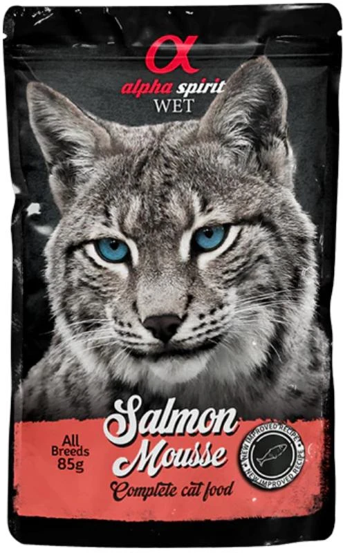 ALPHA SPIRIT WET putėsiai katėms su lašiša 85g 6vnt