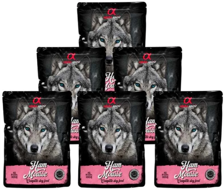 ALPHA SPIRIT WET putėsiai šunims su kumpiu 300g 6vnt (12)