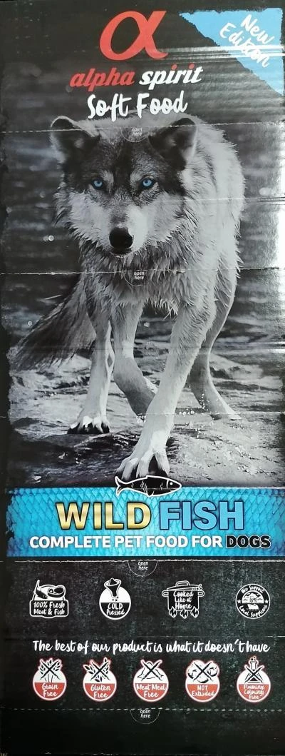 ALPHA SPIRIT WILD FISH drėgnas žuvies pašaras šunims 9kg