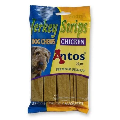 ANTOS Jerkey Strips Chicke 20vnt. plokštelės su vištiena
