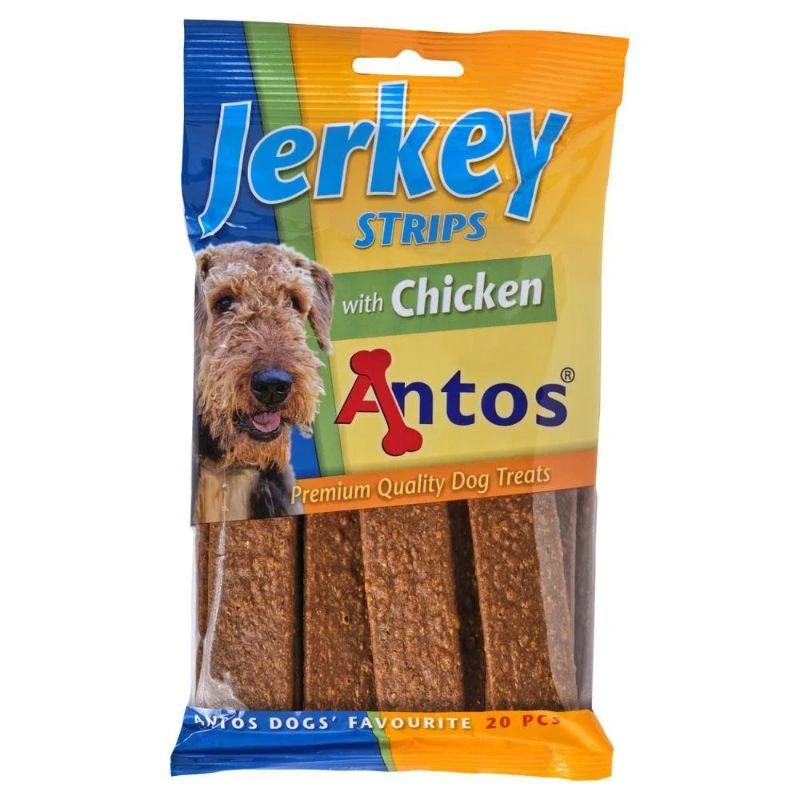 ANTOS Jerkey Strips Chicke 20vnt. plokštelės su vištiena