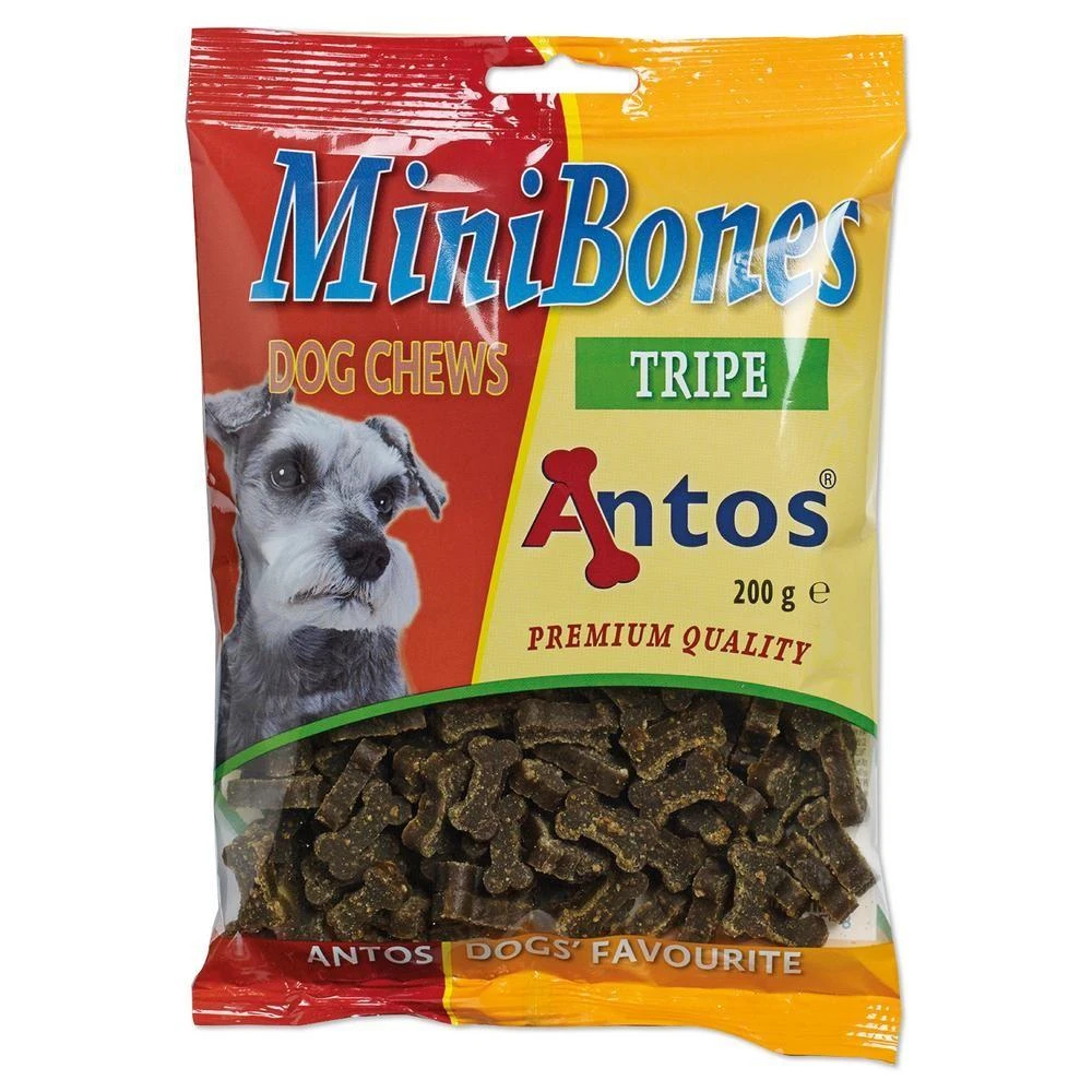ANTOS Mini Bones Tripe maži kauliukai su žarnokais 200g