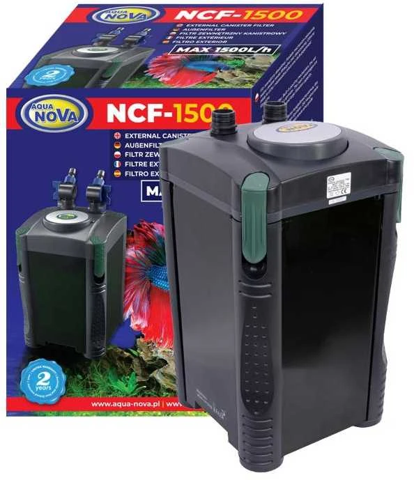 Aqua Nova NCF-1500 išorinis filtras iki 500L akvariumui 20W 1500L/val