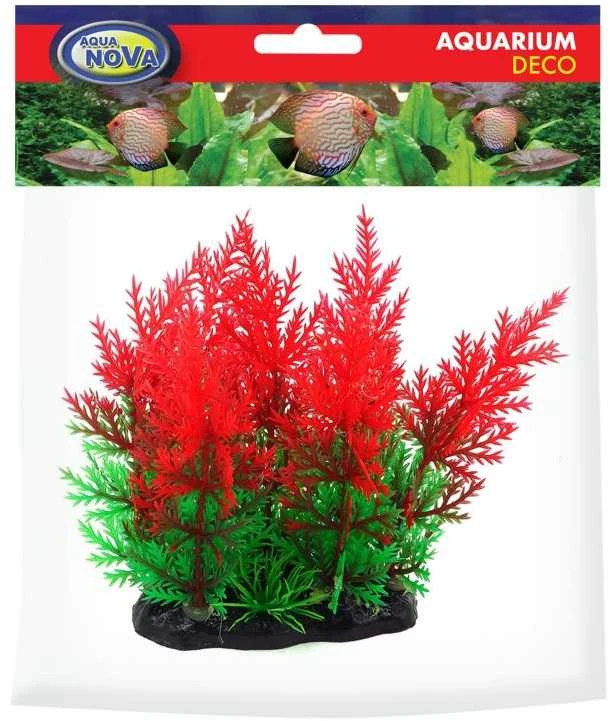 AQUA NOVA plastikinis augalas žalia/raudona 13cm