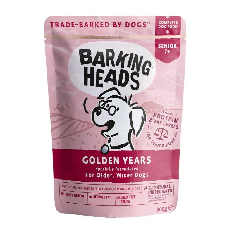 Barking Heads Golden Years konservai senyviems šunims 300g