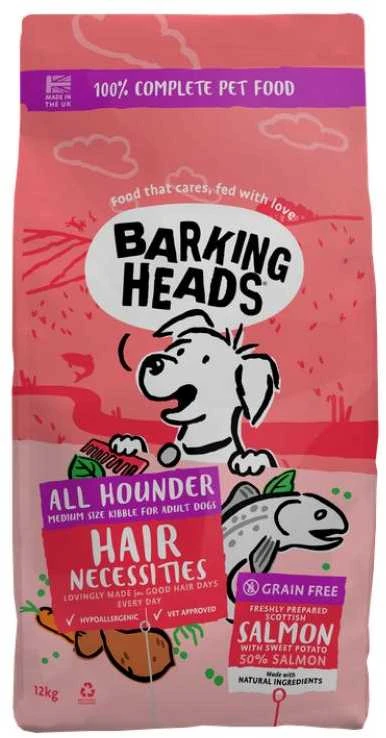 Barking Heads Hair Necessities lašiša pašaras šunims su lašiša 12kg