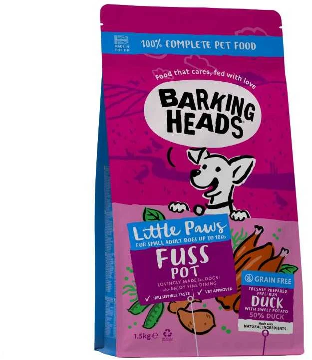 Barking Heads Tiny Paws Quackers Grain Free sausas maistas mažų veislių šunims 1,5kg
