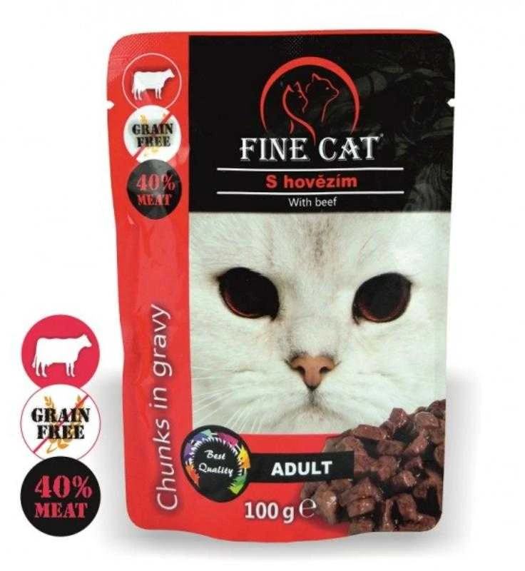 FINE CAT konservas katėms su jautiena 100g 22vnt
