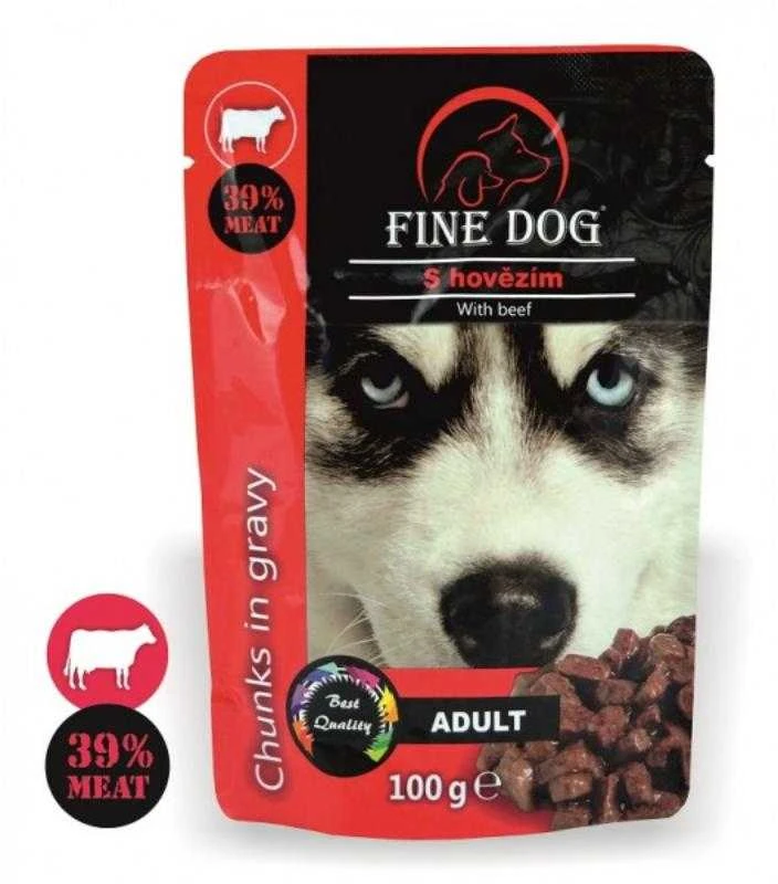 FINE DOG konservas šunims su jautiena 100g 22vnt