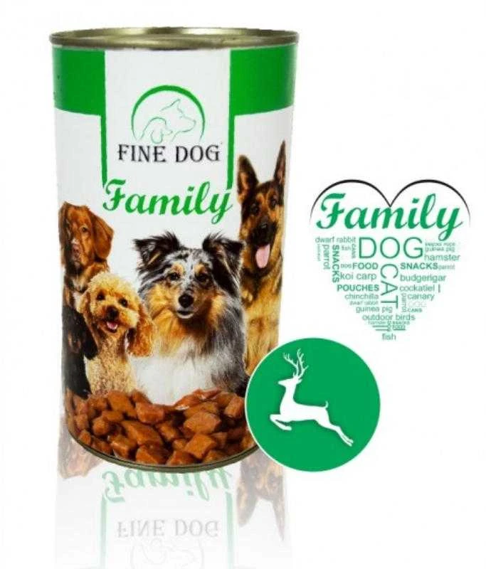 FINE DOG konservas šunims su žvėriena 1240g (12)