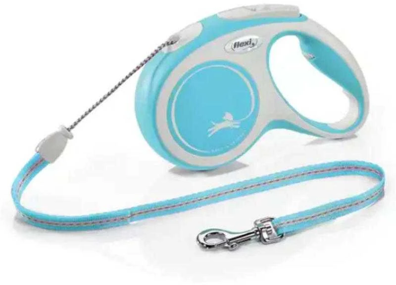 FLEXI Comfort Cord baltas/žydras pavadėlis M-8m 20kg