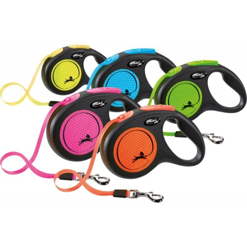 FLEXI New Neon Tape mėlynas pavadėlis S-5m iki 15kg