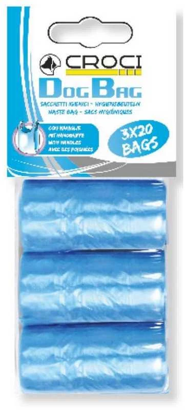 Croci Spa Bags mėlyni maišeliai su rankenomis 3x20vnt.