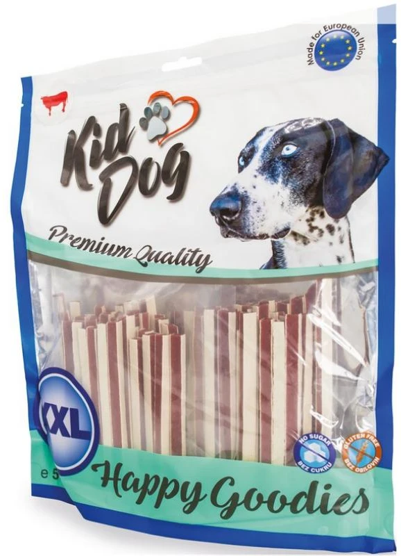 KIDDOG Sandwich jautienos ir menkės juostelės 500g