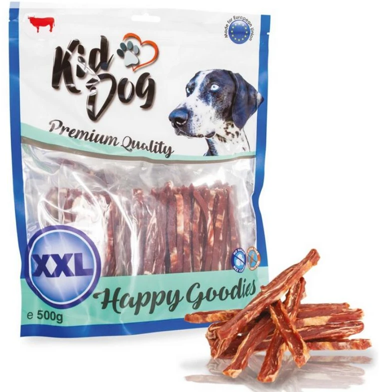 KIDDOG Strips jautienos natūralios juostelės 500g