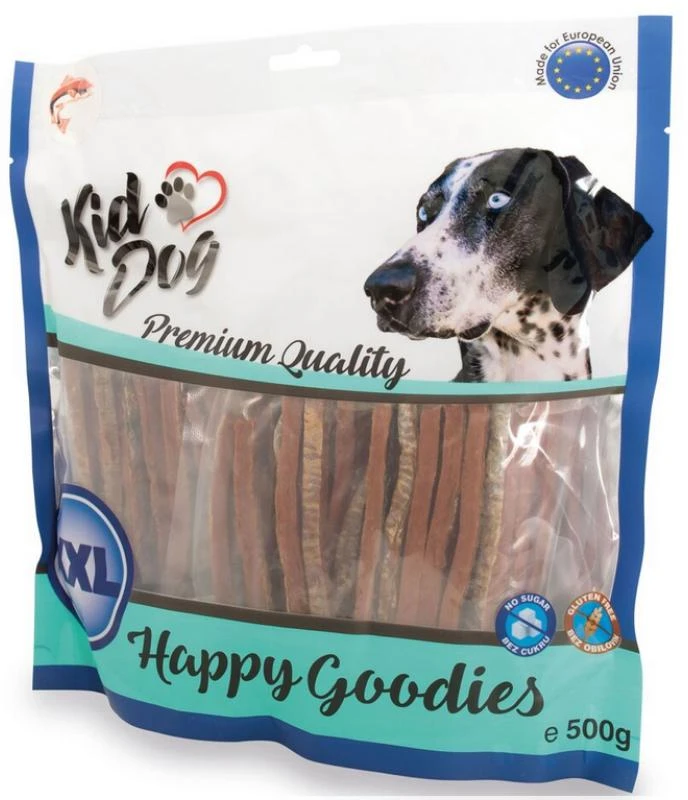 KIDDOG Strips lašišos natūralios juostelės 500g