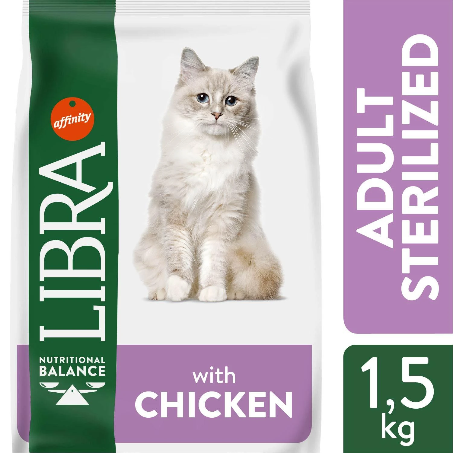LIBRA CAT STERILIZED pašaras katėms su vištiena 1.5kg