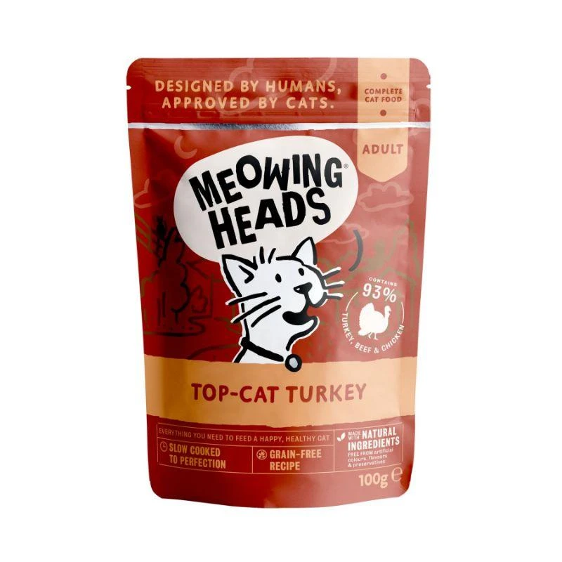 MEOWING HEADS Top Cat Turkey (kalakutiena/jautiena/vištiena) 100g