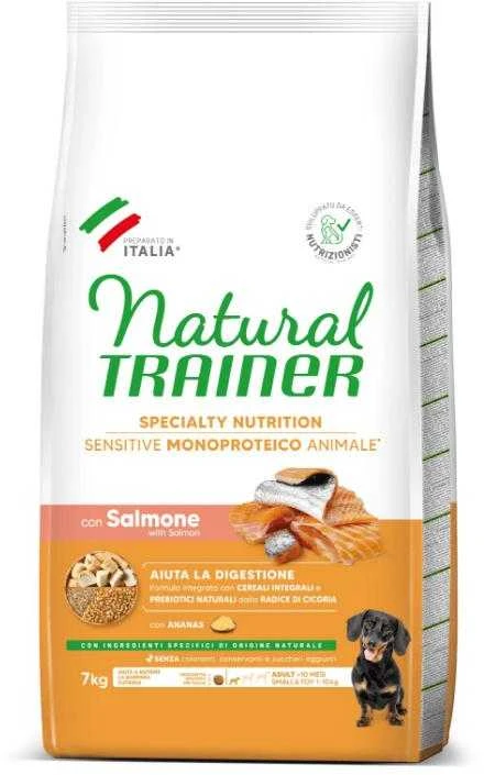 Natural Trainer ADULT DOG SENSITIVE be gliuteno MINI su lašiša 7kg