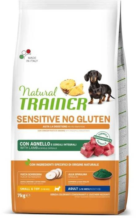 Natural Trainer ADULT DOG SENSITIVE be gliuteno MINI su ėriena 7kg