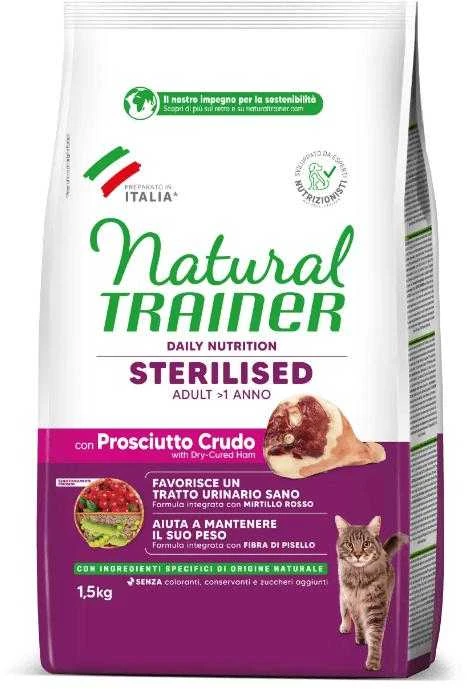 Natural Trainer Cat adult Sterilised HAM su vytintu kumpiu 1.5kg