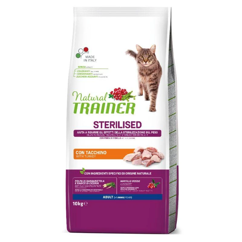 Natural Trainer Cat Adult Sterilised kalakutiena su kalakutiena 10kg