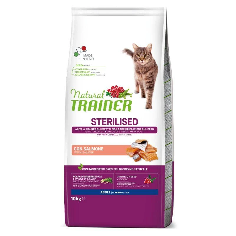Natural Trainer Cat adult Sterilised lašiša su lašiša 1.5kg