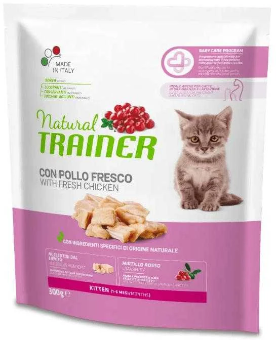 None NATURAL TRAINER Cat Kitten Chicken kačiukams su vištiena 0.3kg