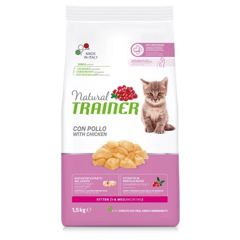 Natural Trainer Cat Kitten vištiena kačiukams su vištiena 1.5kg (6) NEW