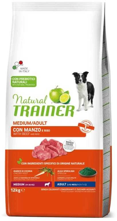 Natural Trainer Adult Medium sausas maistas su jautiena šunims 12kg