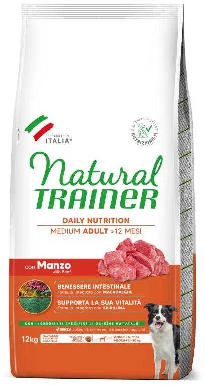 Natural Trainer Adult Medium sausas maistas su jautiena šunims 12kg