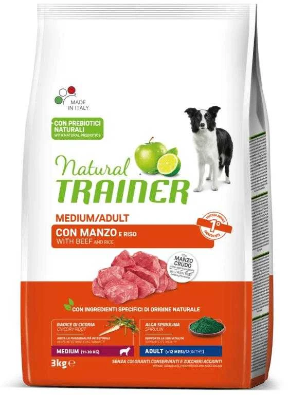 Natural Trainer Adult Medium sausas maistas su jautiena šunims 3kg