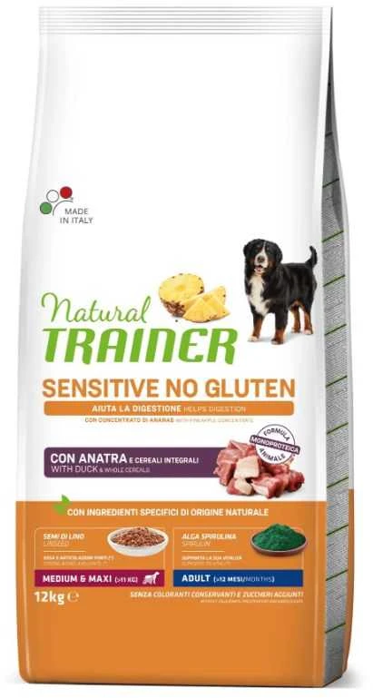 Novafoods Natural Trainer ADULT DOG SENSITIVE be gliuteno Medium/Maxi su antiena 12kg