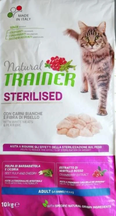 Natural Trainer Cat Adult Sterilised kalakutiena su kalakutiena 10kg