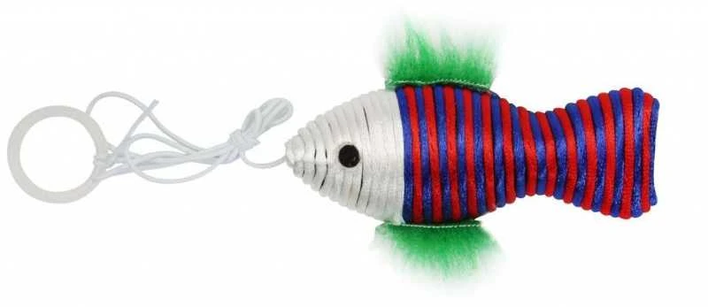PET NOVA Fish žaislas katei su virvele 10x4cm 3vnt