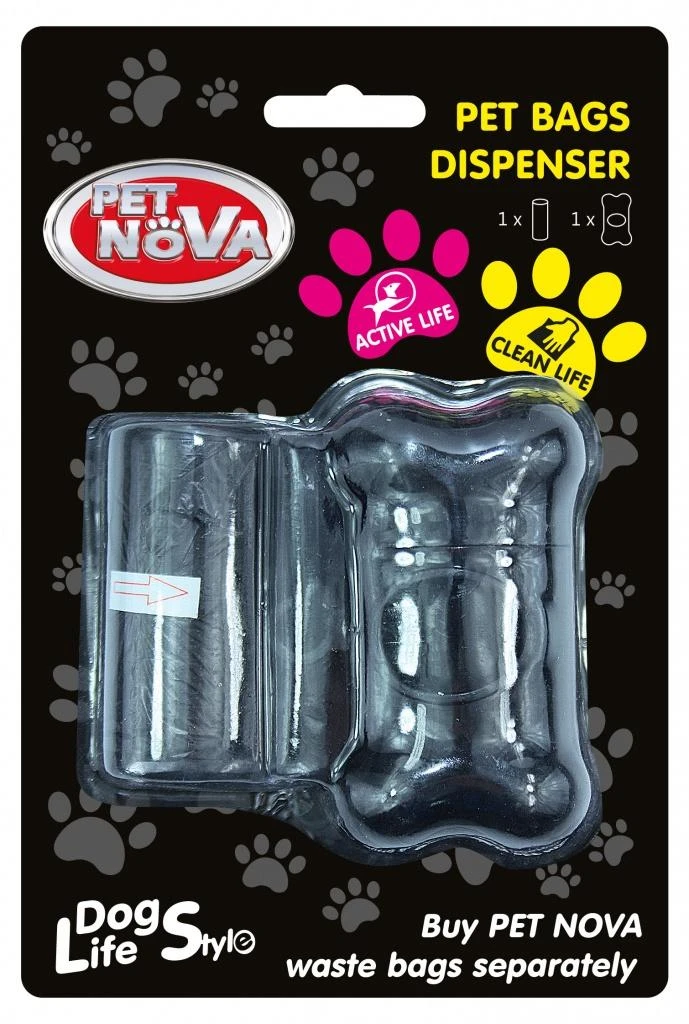 PET NOVA higieniniai maišeliai su juodu dėklu