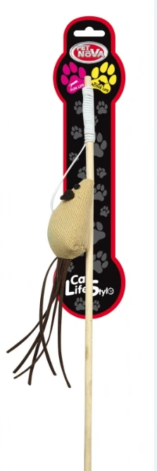 PET NOVA pagaliukas katei pelytėsu odine uodega 40cm 3vnt