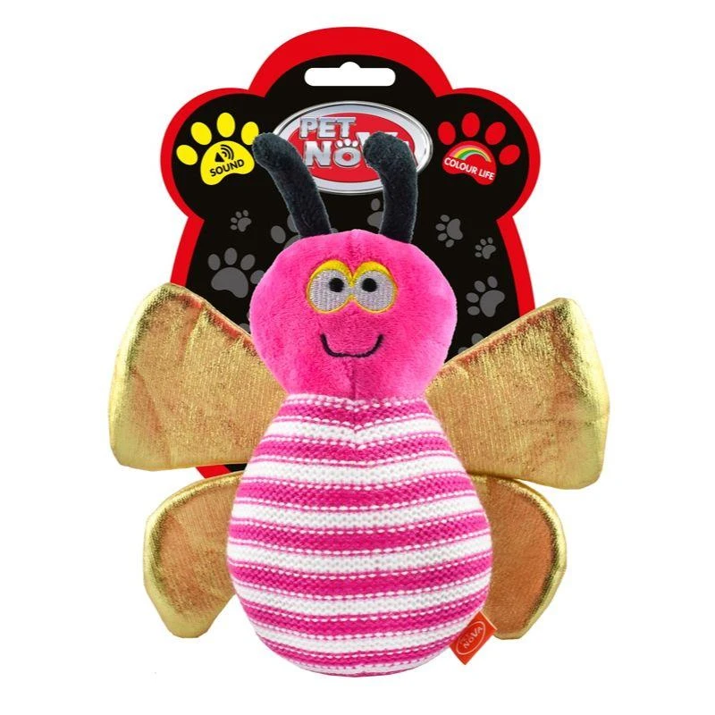 PET NOVA Pink Bee pliušinė rožinė bitė šunims 22cm
