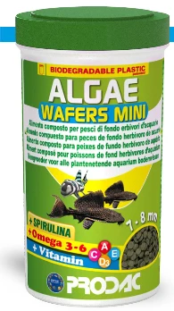 Prodac Algae Wafers Mini augalinės tabletės 7-8mm skersmens, dugninėms žuvims 100ml 50g